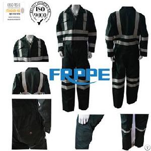 cotton navy blue fr coveralls reflective tape flame resistant workwear