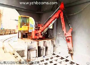 fixed hydraulic rockbreakers booms system