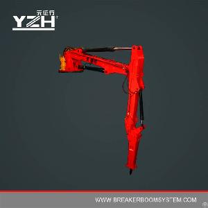 stationary pedestal hydraulic boom rock breaker systems