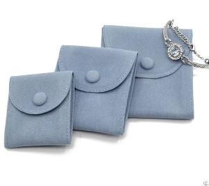 Luxury Blue Velvet Jewelry Button Pouch For Bracelet Rings Brooches