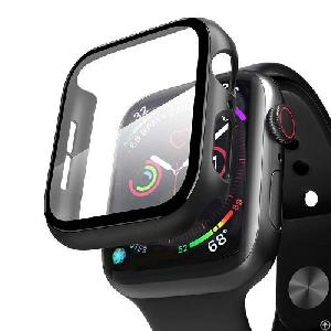 Apple Watch Full Covered Tempered Glass Screen Protector With Pc Bumper