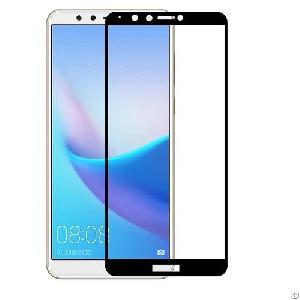 huawei y9 2018 covered glue tempered glass screen protector