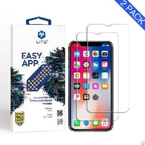 Iphone X Flexible Tempered Glass Screen Protector 2 Pack With Guide Frame