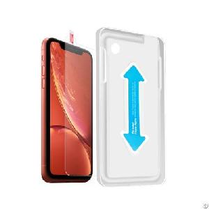 iphone xr hd clarity tempered glass screen protector film installation tray