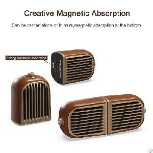 v8 stereo sound twins wood texture magnetic speaker