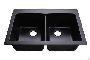 Black Drop-in Kitchen Granite Composite Sink