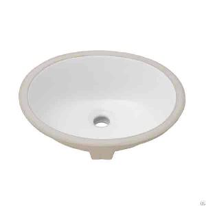 White Oval Porcelain Undermount Sink