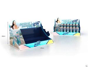 customized promotional bottled beverage plastic countertop display box