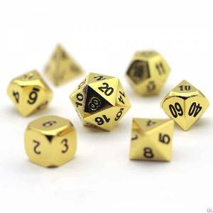 gold metal dice