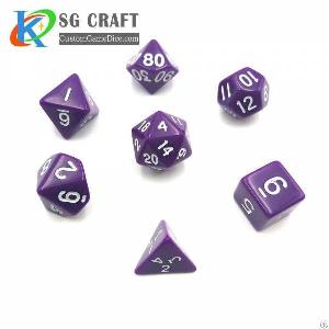 Purple Plastic Dice Set