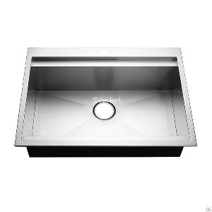 topmount handmade kitchen workstation sink ledge