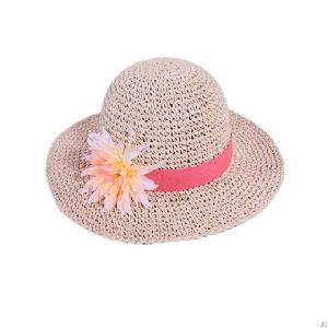 100% Hand Crochet Kids Paper Straw Floppy Hat