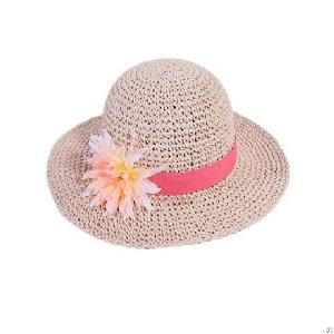 100% Hand Crochet Kids Paper Straw Floppy Hat