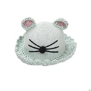 fashion cat ear kids straw hat