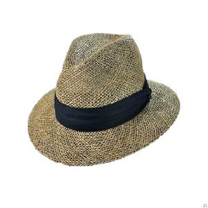 mens straw fedora seagrass hat