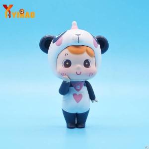 pvc injection action figure panda girl cartoon toy doll