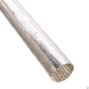 Aluminum Foil Coated Fiberglass Heat Reflective Sewn Sleeve For Cable Hose Wire Line Heat Shield