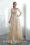 Multi-coloured Embroidery Lace Wedding Dress #18384