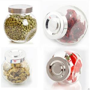 Flat Glass Jar With Screw Lid