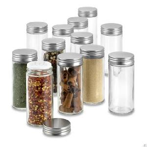 glass round shaker spice jar