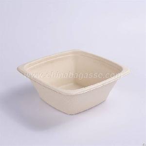 paper pulp tableware 32oz square bowl