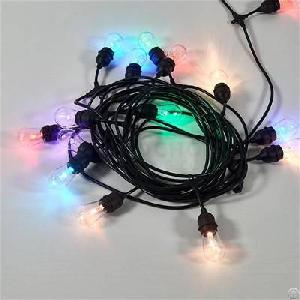 Rgb, 15 E27 Suspended Socket, Outdoor Commercial Weatherproof String Light, S14 Bulbs