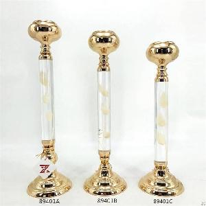 Europe Classical Gold Crystal Candle Holder For Wedding Decoration