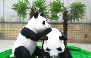 Life Size Realistic Animatronic Panda Model For Park