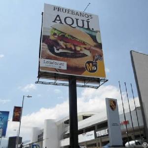 vertical advertising unipole billboard