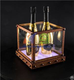 Antique Rusty Effect 4 Bottles Champagne Led Ice Bucket