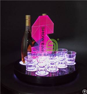 Whiskey Glass Led Serving Tray