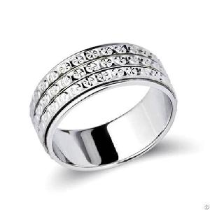 rows babysbreath carved turn rings fashion jewellery turning pave band ring s925 ste