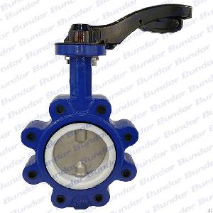 bundor class 150 ptfe lined aluminium handle 2 10 lug butterfly valve