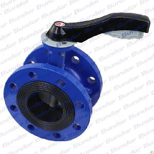 bundor dn50 dn250 handles flange butterfly valve lever operated 2 flanged