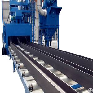 metal structure dust roller conveyor shot blasting machine