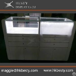 White Finish Jewelry Cabinet With Led Lighting