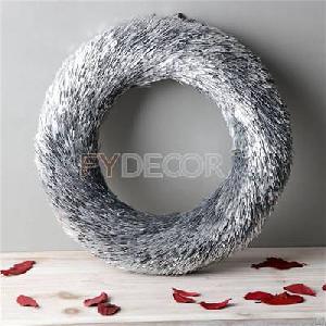 christmas wreath glitter handicraft hanging silver door