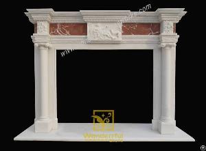 hand carved stone fireplace mantel antique western