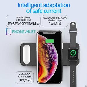 phonemust 15w 3 1 wireless charger stand pad pm h15 foldable iphone 12