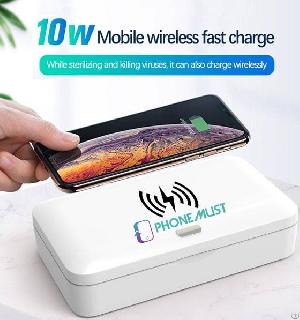 Phonemust Uv-c Sterilizer Box Phone Sanitizer With10w Fast Wireless Charger Pm-h14