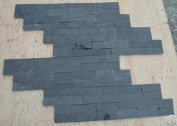 Natural Black Slate For Wall Cladding / Garden Decoration / Roofing Z Shape / Building Material