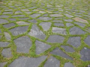 Natural Irregular Black Paving Stone Slate Floor Tiles For Courtyards Or Gardens And Outdoor Patios