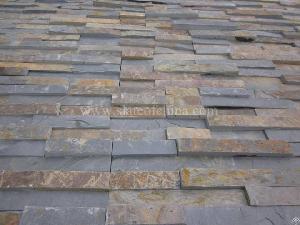 slateofchina rusty slate culture stone veneer ledge wall facade