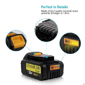 6ah Replace Battery For Dewalt 20v Dcb200 Dcb201 Dcb203 Dcb204 Dcb205 Dcb207 Cordless Power Tools