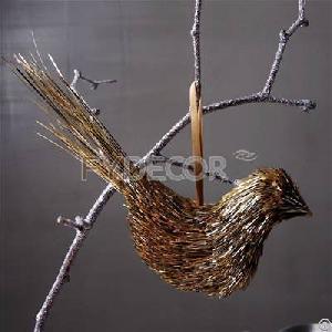 Gold Bird Hanging Ornament For Wedding Decoration