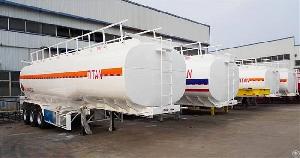 China 3 Axle 40000l Fuel Tanker Trucks Trailer For Mozambique