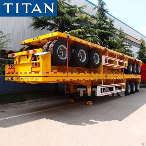 Tri Axle 20ft / 40ft Flatbed Semi Trailer For Sale In Sudan