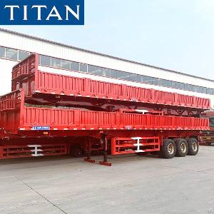 Tri Axle 60t Drop Side Trailer For Sale In Burkina Faso