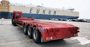 Tri Axle 80 / 100 Ton Low Loader Trailer For Sale In Tanzania