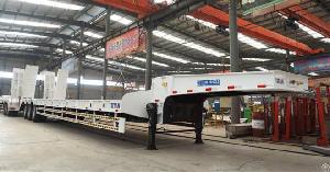 tri axle 80 tons excavator step deck bed trailer